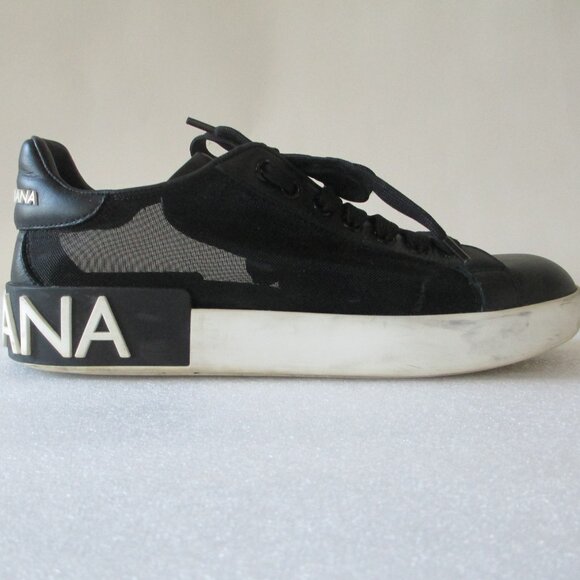 🌷DOLCE & GABBANA "PORTOFINO" SNEAKERS IN NAPPA LEATHER AND MESH - Picture 3 of 16